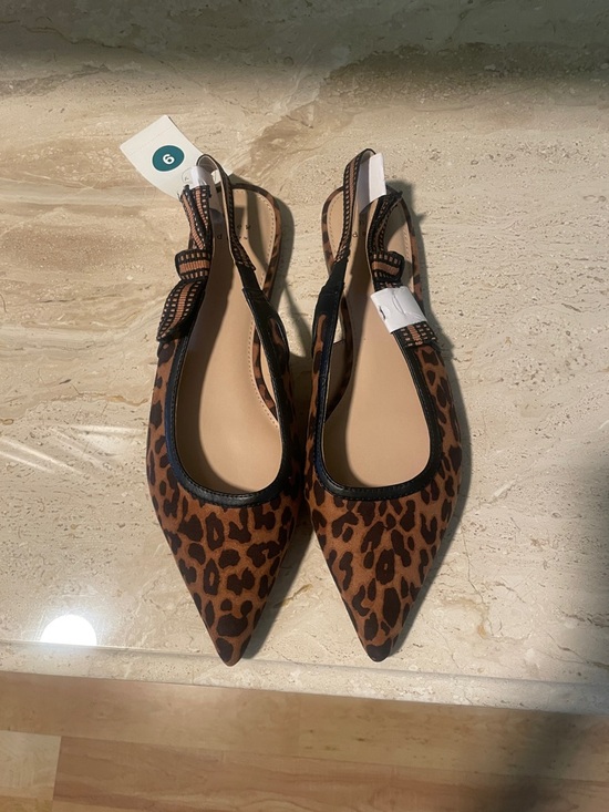 a new day Shoes - a new day Women’s Leopard Print Pointed Slingback Flats - Brown & Black Size 9